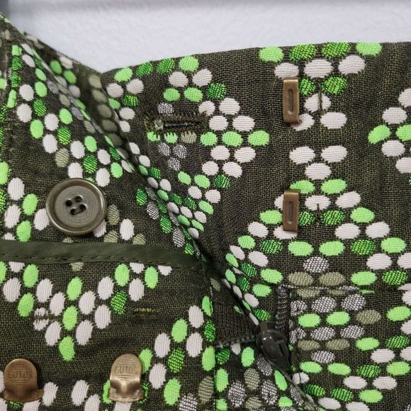 Akris Punto Pants sz 10 Madison Print Jacquard Crop In Agave geometric NWT - Picture 7 of 10